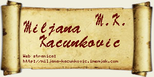 Miljana Kačunković vizit kartica